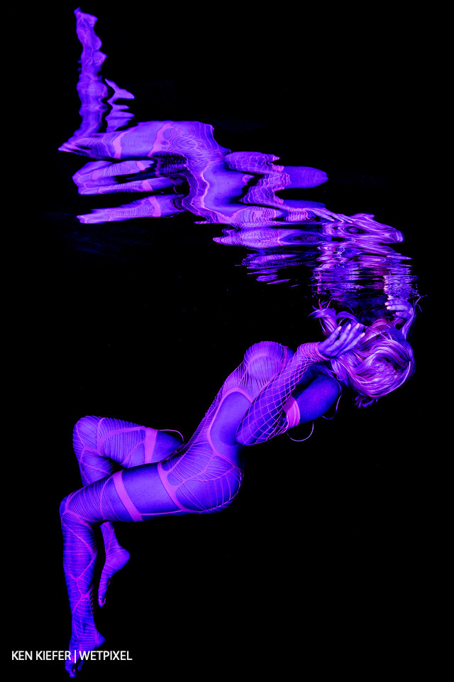 Using Ikelite dichroic filters over the strobes to create an underwater blacklight glow.