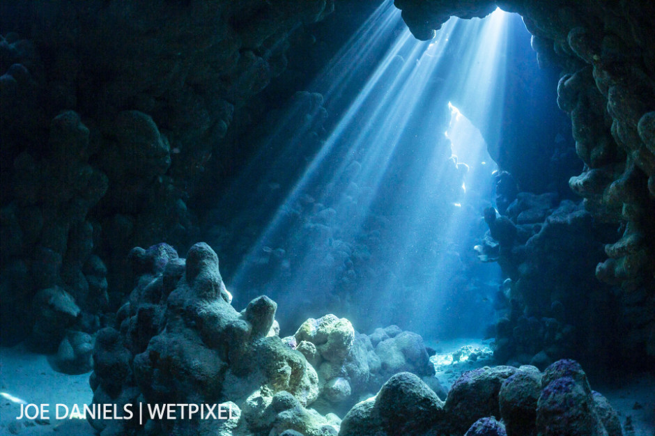 The reefs of the southern Red Sea often have stunning caverns running through them.