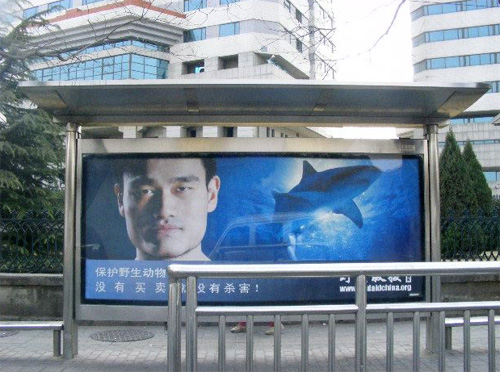 Last year's billboard in Beijing featuring Yao Ming